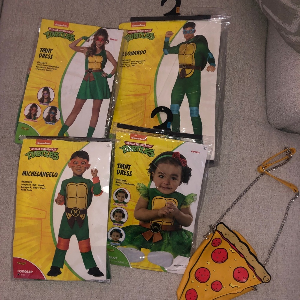 Family of 4 Ninja Turtles costumes